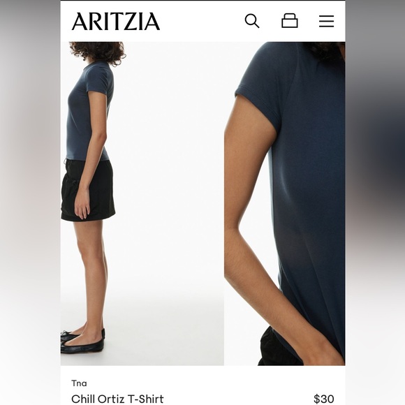 TNA lightweight stretch cotton jersey crewneck t-shirt, M - Picture 6 of 7